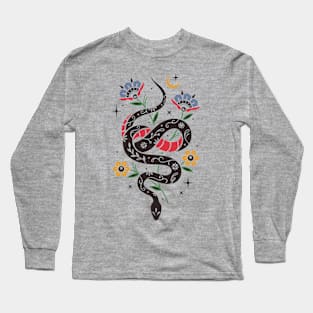 Snake floral pattern Long Sleeve T-Shirt